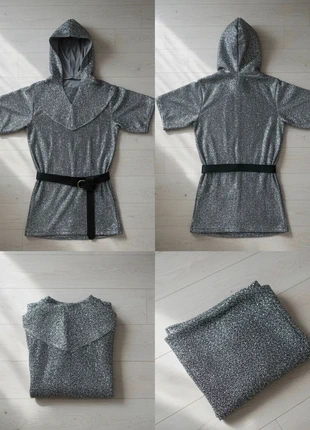 Tunique Médiévale Argentée à Capuche – Chevalier / Cosplay / Renaissance / Fantaisie / Chic, marca: Legend Forge, estado: Muito bom, tamanho: M, €49.90, €53.10 inclui Proteção do Comprador Pro