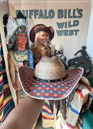 Chapeau western américain cowboy american hat maker pbr rodéo Yellowstone paille straw, brand: American Hat Makers, condition: New without tags, size: 61, €49.00, €52.15 includes Buyer Protection Pro