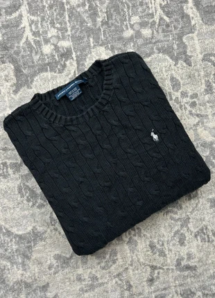 Pull Torsadé Maille / Cable Knit / Ralph Lauren RL Noir Taille XL - Logo Blanc Brodé - 100% Cotton, brand: Ralph Lauren, condition: Very good, size: XL / 42 / 14, €65.00, €68.95 includes Buyer Protection Pro