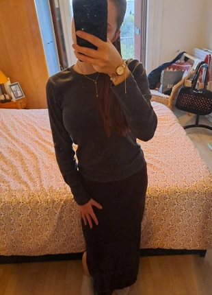 Jupe Sarah Pacini fendue sur le côté marron, marca: Sarah Pacini, estado: Muito bom, tamanho: Tamanho único, €90.00, €95.20 inclui Proteção do Comprador