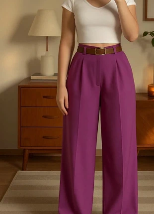 Pantalon large taille haute violet, état: Très bon état, taille: S / 36 / 8, 29,00 €, 31,15 € Protection acheteurs (Pro) incluse