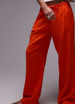 Pantalon droit en lin orange topshop taille S, marke: Topshop, zustand: Neu, mit Etikett, größe: S / 36 / 8, 45,00 €, 47,95 € inklusive Vinted-Käuferschutz