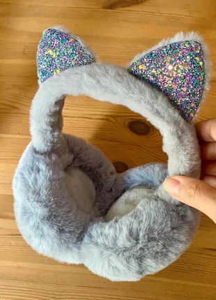 Paraorecchie peluche grigio con orecchie glitterate – Nuovo, condizioni: Nuovo senza cartellino, taglia: Taglia unica, €4.00, €4.90 include la Protezione acquisti