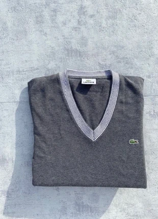 Sweat Col à V Lacoste | Taille M | Couleur Gris/ blanc | Homme, marke: Lacoste, zustand: Sehr gut, größe: M, 18,00 €, 19,60 € inklusive Vinted-Käuferschutz