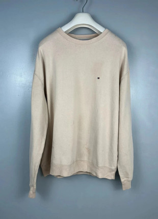 Sweat Tommy Hilfiger / Pull Crewneck à manches longues - Beige- Taille XXL | Homme, marque: Tommy Hilfiger, état: Bon état, taille: XXL, 15,00 €, 16,45 € Protection acheteurs incluse