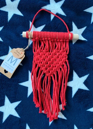 Brand new small heart handmade macrame wall hanger decoration  Red, brand: Macandarte, condition: New with tags, £4.00, £4.90 includes Buyer Protection