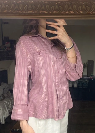 Chemise rose au rayures satinées, marke: Zara, zustand: Sehr gut, größe: S / 36 / 8, 3,50 €, 4,38 € inklusive Vinted-Käuferschutz