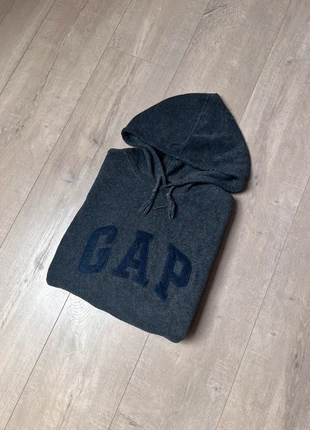 Pull polaire à capuche Gap gris logo brodé bleu marine taille XL, marca: GAP, estado: Muito bom, tamanho: XL, €18.00, €19.60 inclui Proteção do Comprador