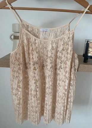 Top à bretelle fine femme Zara beige rose T 36, merk: Zara, staat: Heel goed, maat: S / 36 / 8, € 8,00, € 9,10 inclusief Kopersbescherming