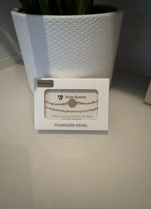 Goudkleurig armbandje met Rozenkwarts – Stainless Steel, staat: Nieuw zonder prijskaartje, € 4,50, € 5,43 inclusief Kopersbescherming