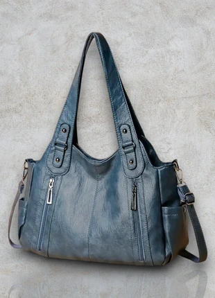Sac rétro bleu similicuir cabas bandoulière femme années 2000 élégant chic, marke: Vintage Dressing, zustand: Sehr gut, 40,00 €, 42,70 € inklusive Vinted-Käuferschutz
