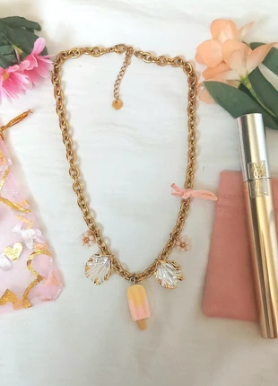 Collier acier inoxydable breloques rose Valentine, brand: Pinkaura, condition: New with tags, €17.95, €19.55 includes Buyer Protection