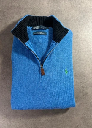 Pull camionneur 1/4 zip Ralph Lauren bleu ciel L col montant logo brodé sweater vintage homme casual, marke: Ralph Lauren, zustand: Sehr gut, größe: L, 48,50 €, 51,63 € inklusive Vinted-Käuferschutz