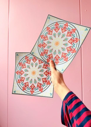 Set van 2 grote plaktegels - Zelfklevende wandtegels vinyl, merk: merkloos, staat: Heel goed, € 1,50, € 2,28 inclusief Kopersbescherming