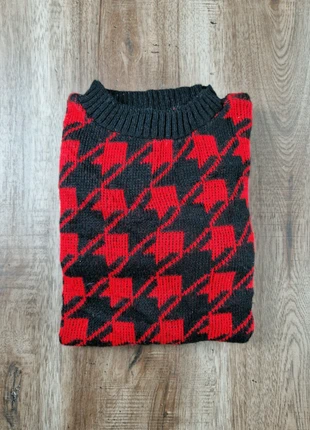 Pull vintage pied-de-poule rouge et noir taille 4, brand: Vintage Dressing, condition: Very good, size: L / 40 / 12, €13.90, €15.30 includes Buyer Protection Pro