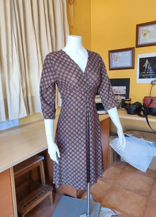 Vestido estampado marrón, estado: Muy bueno, tamaño: L / 40 / 12, 7,00 €, 7,35 € Protección al comprador incluida