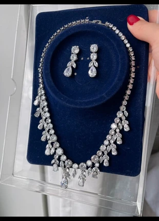 Cubic zirconia necklace and earrings set, brand: NO LABEL, condition: New without tags, £49.99, £53.19 includes Buyer Protection