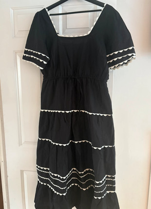 Black dress with white ric rac trim, brand: George, condition: New with tags, size: XL / 14, £12.00, £13.30 includes Buyer Protection