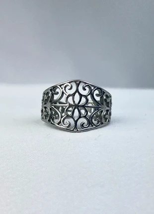 Bague Argentée Motifs Baroques En Acier Titane Ajustable, marque: CHROME, état: Très bon état, taille: Ajustable, 7,20 €, 8,26 € Protection acheteurs (Pro) incluse