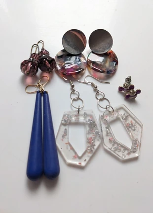 Purple tone drop dangle earrings for pierced ears, brand: NO LABEL, condition: Good, £2.00, £2.80 includes Buyer Protection Pro