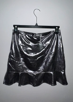 Jupe argentée miroir, merk: Red Queen, staat: Nieuw met prijskaartje, maat: L / 40 / 12, € 7,00, € 8,05 inclusief Kopersbescherming