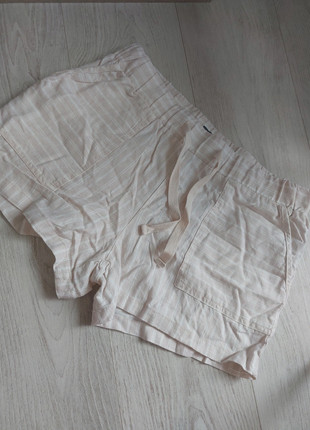 Short en lin beige et blanc, marke: Primark, zustand: Sehr gut, größe: L / 40 / 12, 2,00 €, 2,80 € inklusive Vinted-Käuferschutz