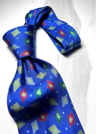 Cravatta Vintage Seta 100%, Larga 9,5 cm, Motivo Geometrico con Cerchi Blu e Rossi, Perfetta, merk: Vintage Dressing, staat: Heel goed, € 6,00, € 7,00 inclusief Kopersbescherming Pro