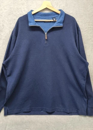 CHAPS Men's 2XL B/T Blue Quarter Zip Jumper - Cotton/Poly Sweatshirt, marke: CHAPS, zustand: Sehr gut, größe: XXL, 18,00 €, 19,60 € inklusive Vinted-Käuferschutz