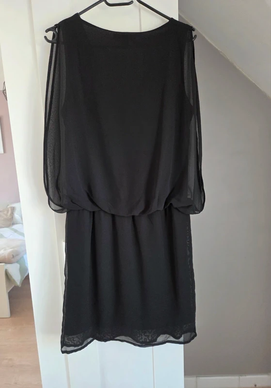 Petite robe noire de soirée a sequins vintage femme taille 38 - photo numéro 3