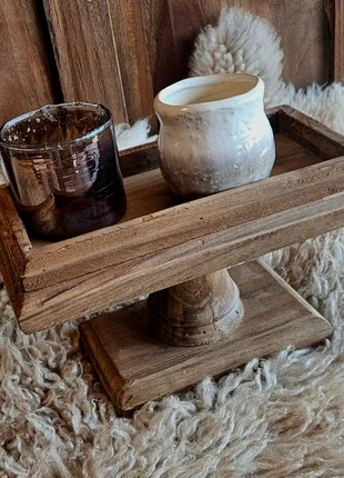 Houten plateau etagere, staat: Nieuw met prijskaartje, € 24,95, € 26,90 inclusief Kopersbescherming