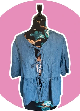 Blouse à noeuds effet jean Tencel neuf manches 3/4 taille unique TU, marque: Made In Italy, état: Neuf sans étiquette, taille: Taille unique, 8,00 €, 9,10 € Protection acheteurs incluse