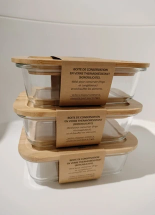 Boites alimentaires passe au four, marque: BAMBOU, état: Neuf avec étiquette, 18,00 €, 19,60 € Protection acheteurs incluse