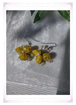 Jolies boucles d'oreilles 💛 jaunes en verre, estado: Muy bueno, 3,00 €, 3,85 € Protección al comprador incluida
