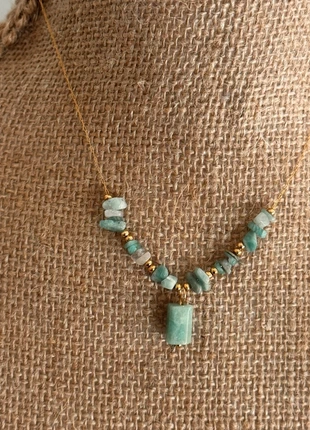 Collier fin acier inoxydable or réglable amazonite, marca: Petit Créateur, estado: Novo sem etiquetas, €10.00, €11.20 inclui Proteção do Comprador Pro