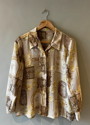 Vintage Beige Floral Chiffon Shirt, brand: Vintage Dressing, condition: Good, size: S / 8, £25.00, £26.95 includes Buyer Protection
