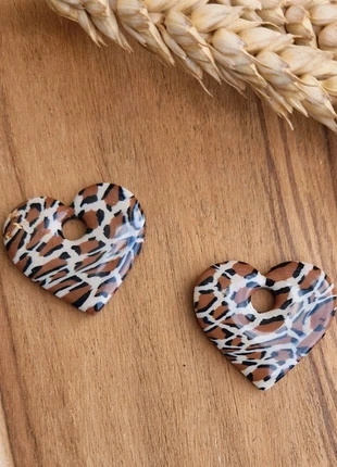 Boucles d'oreilles pampilles cœur léopard, condizioni: Nuovo senza cartellino, €9.50, €10.68 include la Protezione acquisti Pro