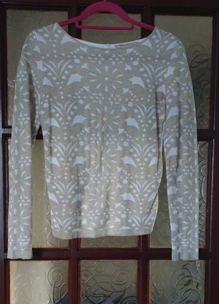Pennyblack Gold and White Jacquard Long Sleeve Top – Size UK 10, brand: Pennyblack, condition: Very good, size: S / UK 8-10, £8.95, £10.10 includes Buyer Protection