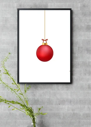 Festive Christmas wall art bauble poster print, brand: Art, condition: New without tags, £4.99, £5.94 includes Buyer Protection