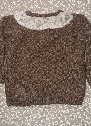 Maglione bimba autunno/inverno con colletto in pizzo, Zara, 24 mesi, brand: Zara, condizioni: Ottime, taglia: 24-36 mesi / 92 cm, €2.50, €3.33 include la Protezione acquisti