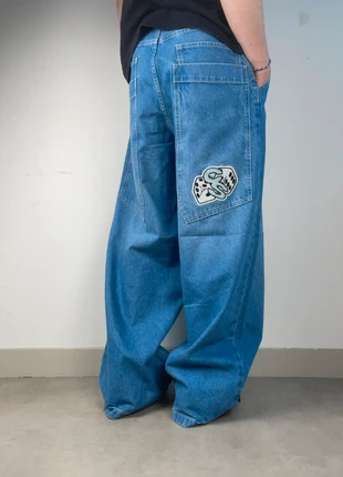Baggy jean large oversize pant bleu clair brodé vintage JNCO Y2K fashion rétro denim, brand: JNCO, condition: Very good, size: W30, €65.90, €69.90 includes Buyer Protection