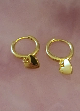 Pendientes aro dorado corazón plata Earrings Boucles d'oreilles créoles, marque: Plata, état: Très bon état, 13,00 €, 14,35 € Protection acheteurs incluse