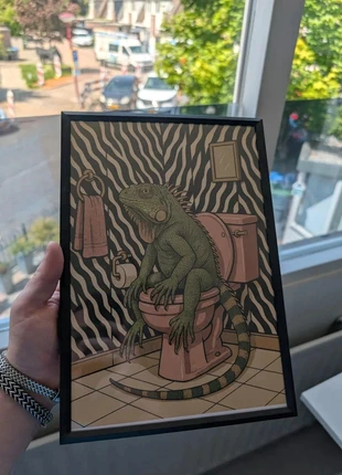 Kameleon op roze wc ingelijste poster, marque: kameleon op roze wc, état: Très bon état, 12,50 €, 13,83 € Protection acheteurs (Pro) incluse