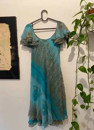 blaues sommerkleid mit schnürbluse, brand: Vintage Love, condizioni: Buone, taglia: M / IT 42 / EU 38, €16.00, €17.50 include la Protezione acquisti