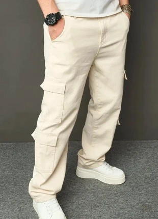 Vintage Y2K Cargo Flared Pants Beige Talla M – Pantalones Cargo Mujer Hombre Streetwear 2000s, marque: Local, état: Neuf avec étiquette, taille: M / 38 / 10, 6,99 €, 8,04 € Protection acheteurs incluse