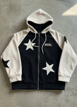 Veste Zippée Rétro Américaine – Douce / Streetwear / Étoiles Contrastées, marque: Lunevia, état: Très bon état, taille: M, 69,90 €, 74,10 € Protection acheteurs incluse