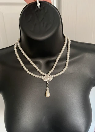 Pearl and Diamond Necklace & Earrings Set, brand: NO LABEL, condition: Very good, £2.50, £3.33 includes Buyer Protection