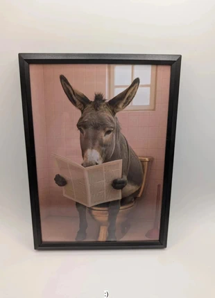 Ezel op roze wc ingelijste poster, merk: ezel op roze wc, staat: Heel goed, € 9,99, € 11,19 inclusief Kopersbescherming Pro