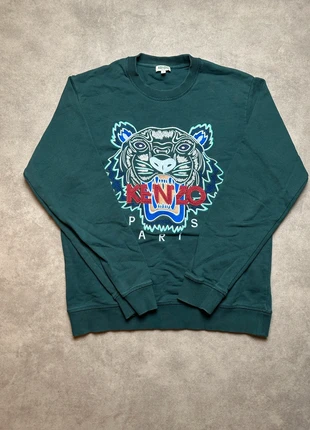 Pull sweat Kenzo logo Tigre vert foncé | Taille S, brand: Kenzo, condition: Very good, size: S, €49.00, €52.15 includes Buyer Protection
