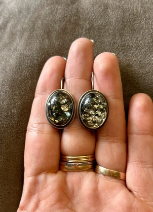 Boucles d’oreilles dormeuses en argent massif et ambre, marca: Argent, estado: Muito bom, €28.95, €31.10 inclui Proteção do Comprador Pro