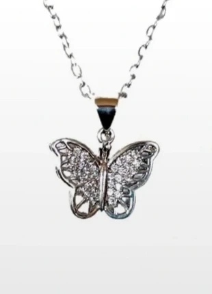 Collier acier inoxydable pendentif Papillon et Zircons, brand: Papillon, condizioni: Ottime, €8.00, €9.10 include la Protezione acquisti